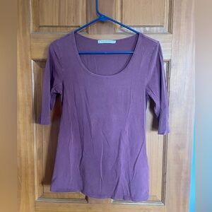Peruvian Connection 3/4 sleeve scoop neck top